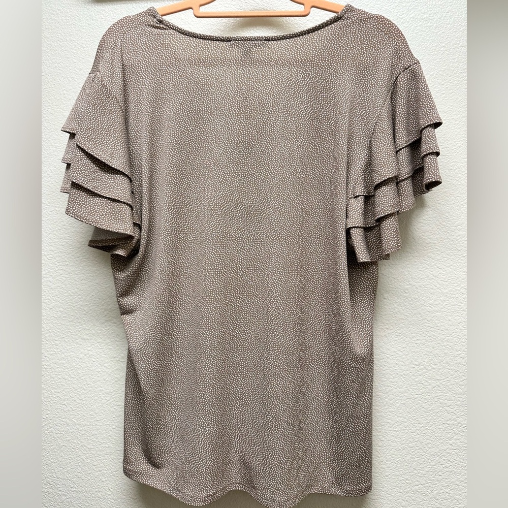 Brown Ruffle Sleeve Top - Picture 3 of 3